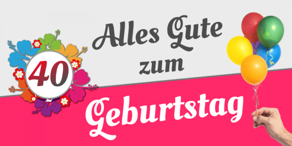 40 Geburtstag Geburtstagsbanner 200x100cm Mit Saum Und Osen