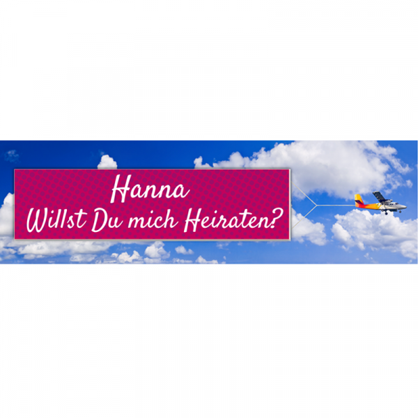 Flugzeugbanner Heiratsantrag | Heiratsantragsbanner für Flugzeug | Flugzeugbanner selbst erstellen | Flugzeug-Banner günstig|