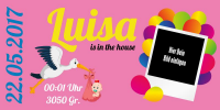 XXL Banner zur Geburt | Geburts Banner Storch | Banner Geburt Mädchen | Geburtstagsbanner | Storchenbanner | Banner mit Storch XXL Banner zur Geburt | Geburts Banner Storch | Banner Geburt Mädchen | Geburtstagsbanner | Storchenbanner | Banner mit Storch