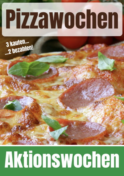 Pizzawerbung | Poster | Plakat | Pizzaposter | Pizzaplakat | Kosenlose Druckvorlage |