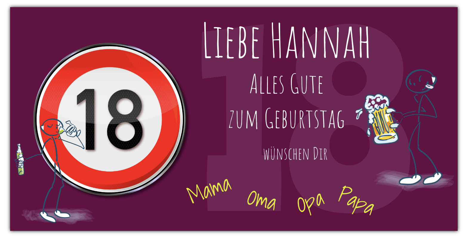 Geburtstags Banner zum 18 Geburtstag online selbst gestalten