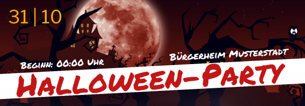 Halloween | Party | Gruselparty | Gruselbanner | Halloween-Banner | Halloweenbanner | Online selbst erstellen | Online gestalten |