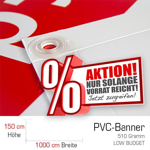 top Qualität PVC Werbebanner 150cm x 70cm Druck und Entwurf im Preis 