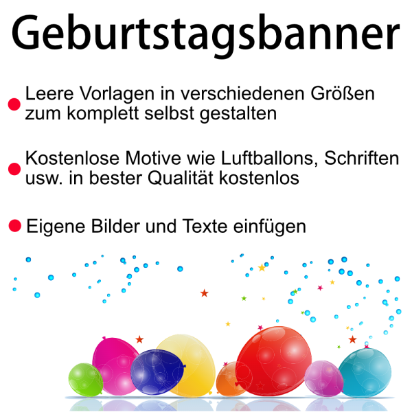 Geburtstagsbanner - Leeres Layout zum selbst gestalten