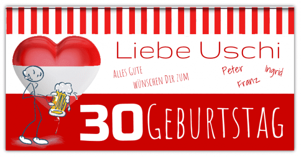 Banner Zum 30 Geburtstag Osterreich Edition Online Selbst Gestalten