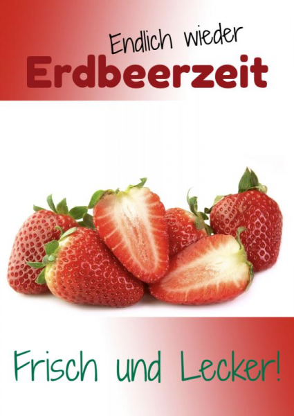 Erdbeerplakat | Erdbeerposter | Plakate | Poster | Erdbeeren | Erdbeerzeit | Online selbst gestalten | Günstige Poster | Online erstellen |