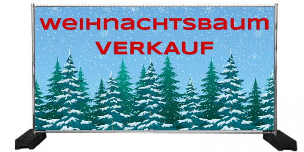 Weihnachtsbaum-Verkaufs-Banner | Werbung für Christbaumverkauf | Werbebanner Weihnachtsbaumverkauf |