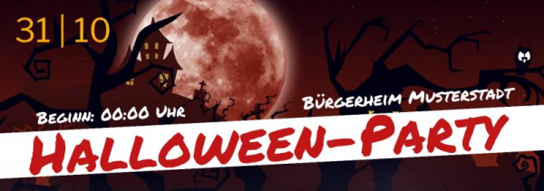 Halloween | Party | Gruselparty | Gruselbanner | Halloween-Banner | Halloweenbanner | Online selbst erstellen | Online gestalten | 