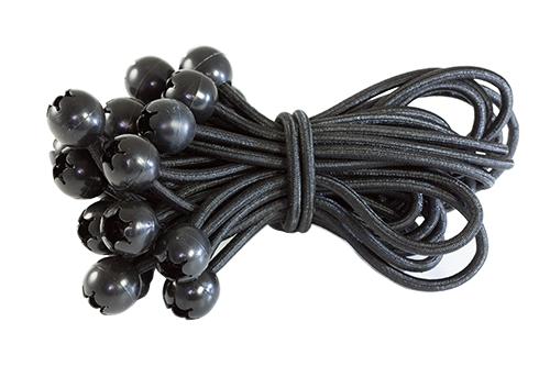 Originalfoto: schwarze Expanderschlinge mit Kunststoffkugel