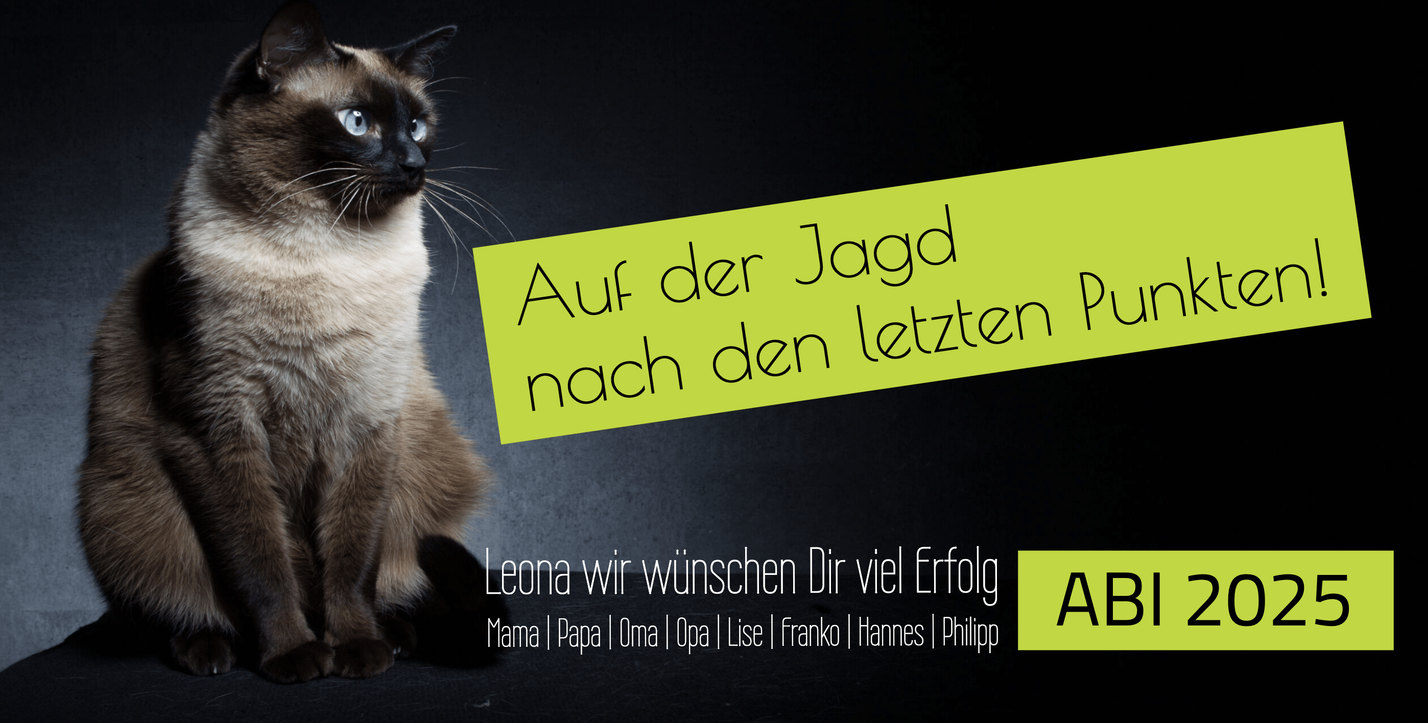 Abimotiv mit einem Mops und dem Spruch zu den letzten Punkten