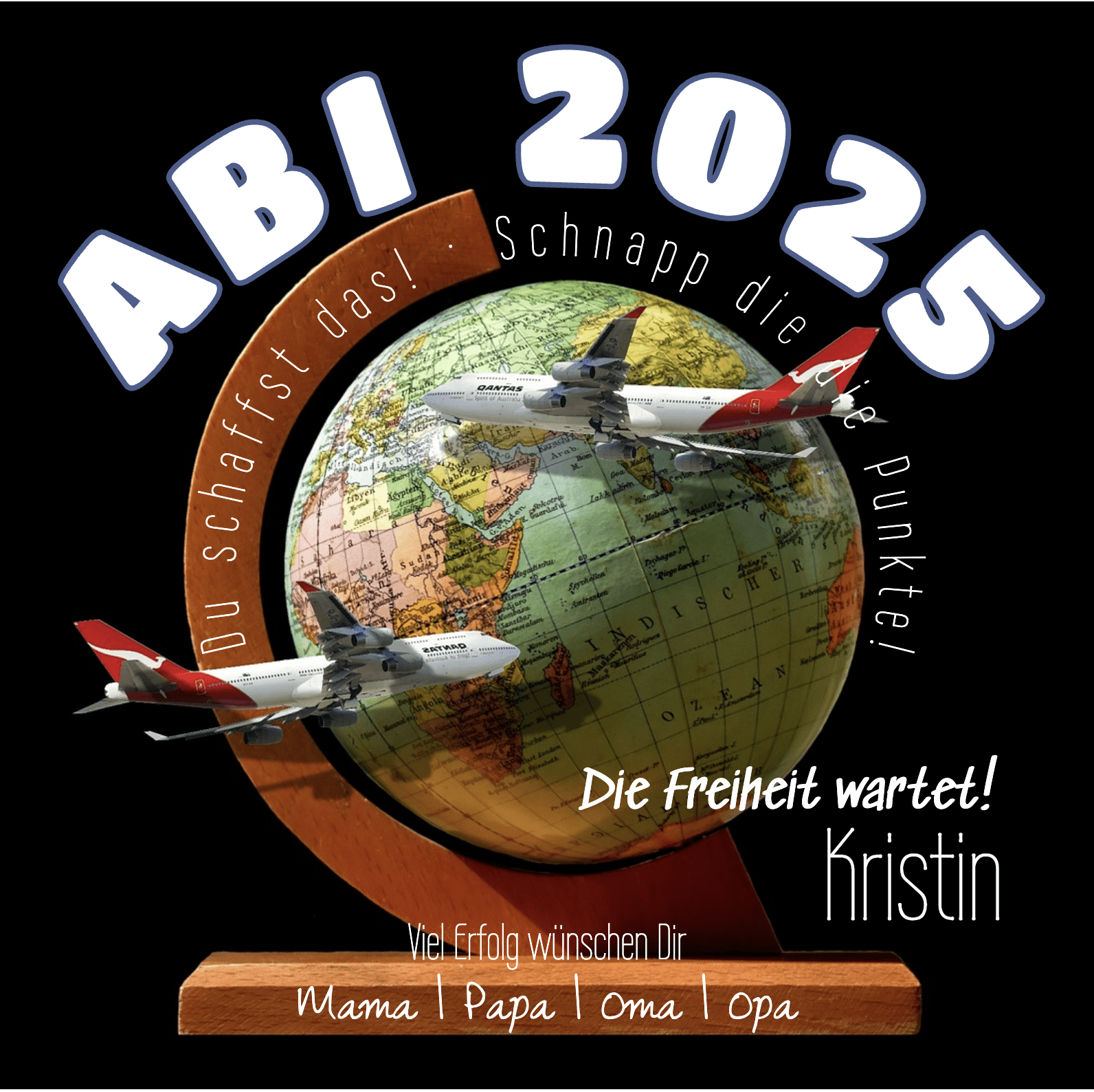 Abimotiv mit einem Reisepass und dem Blick in die Freiheit