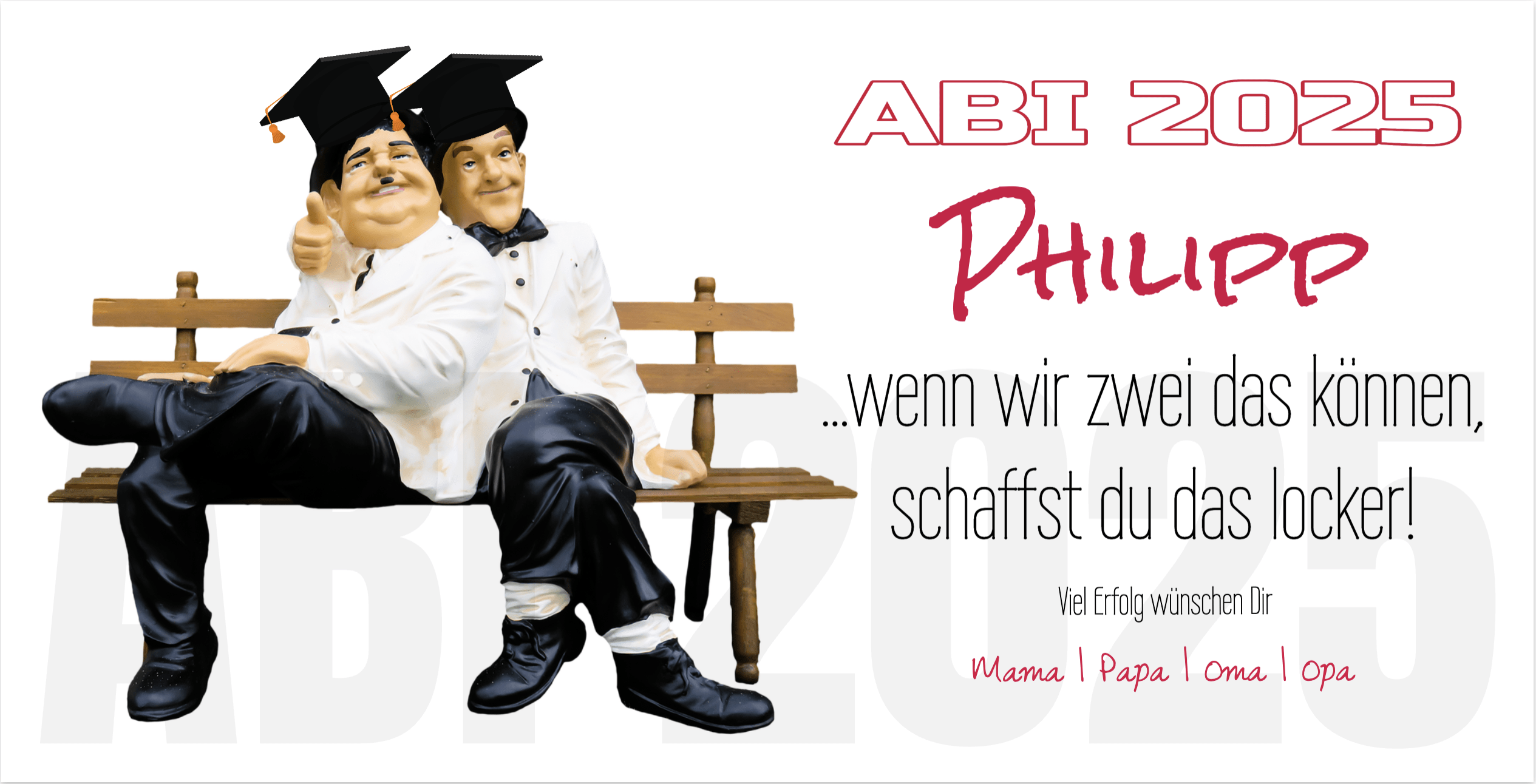Abimotiv mit einer sitzenden Figur im Doktorhut