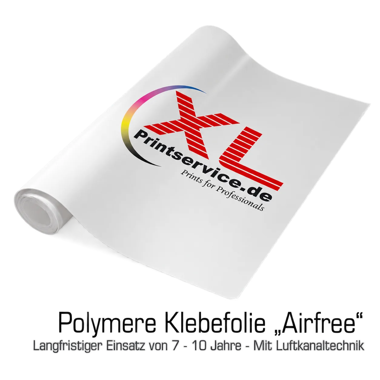 Polymere Airfree-Klebefolie als aufgerolltes Druckmuster